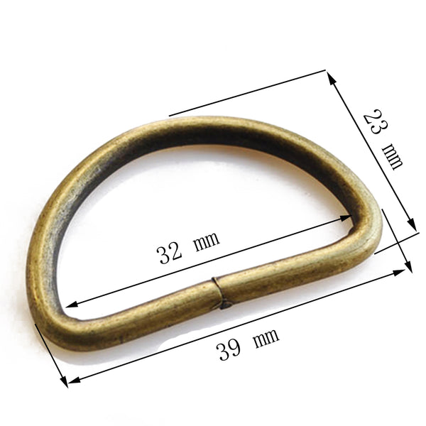 Lot 10 anneau bronze 32mm mm pour sac à main