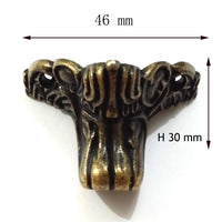 Lot de 4 pieds de lion pour pot, boîte, bronze