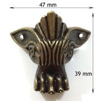 Lot de 4 pieds de lion pour pot, boîte, bronze