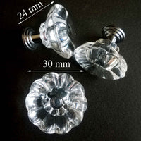 Lot de 10 Poignées diamant transparentes acrylique