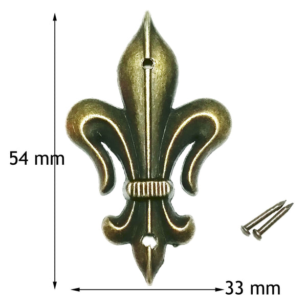 4 Fleur de Lys en Métal, Embellissement Scrapbooking