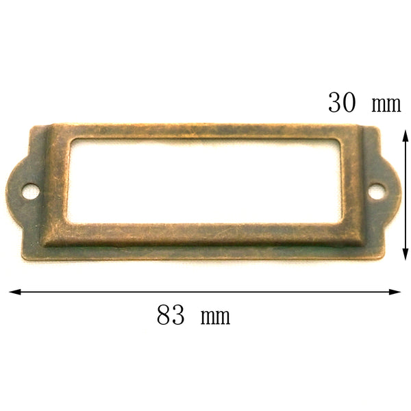 Lot de 10 porte-étiquettes couleur bronze L 83 mm x H 30 mm