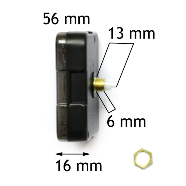 Mécanisme mouvement filetage laiton mesure 6 mm pour horloge