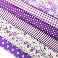 Lot de 7 coupons tissu patchwork violet 48 x 48 cm