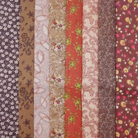 Lot de 8 coupons tissu patchwork marron 25 x 25 cm