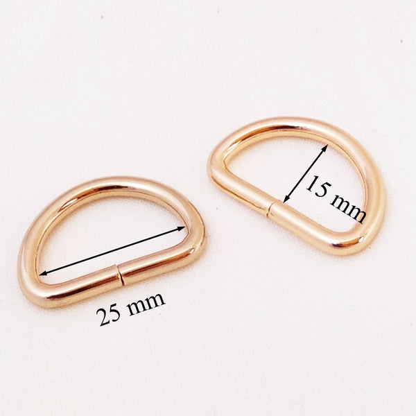 Lot de 10 anneaux coloris laiton 15 x 25 mm