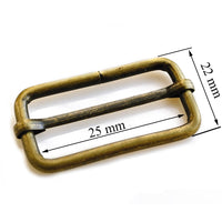 Lot de 5 bagues de réglage pour bandoulière intérieure 25 mm bronze