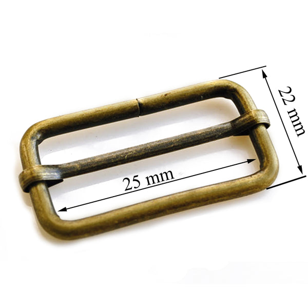 Lot de 5 bagues de réglage pour bandoulière intérieure 25 mm bronze