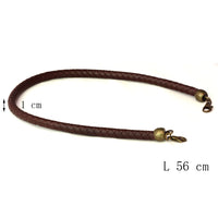 Anse bandouliere tresse 56 cm marron foncé