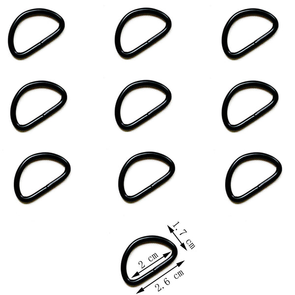 Lot 10 anneau noir 20mm mm pour sac à main