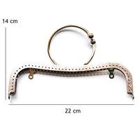 Fermoir en métal pour porte-monnaies ou sacs L 22 cm argent