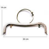 Fermoir en métal pour porte-monnaies ou sacs L 22 cm argent