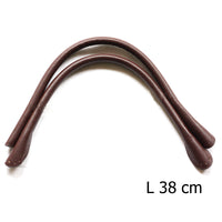 2 anses de sac a main marron foncé 38 cm