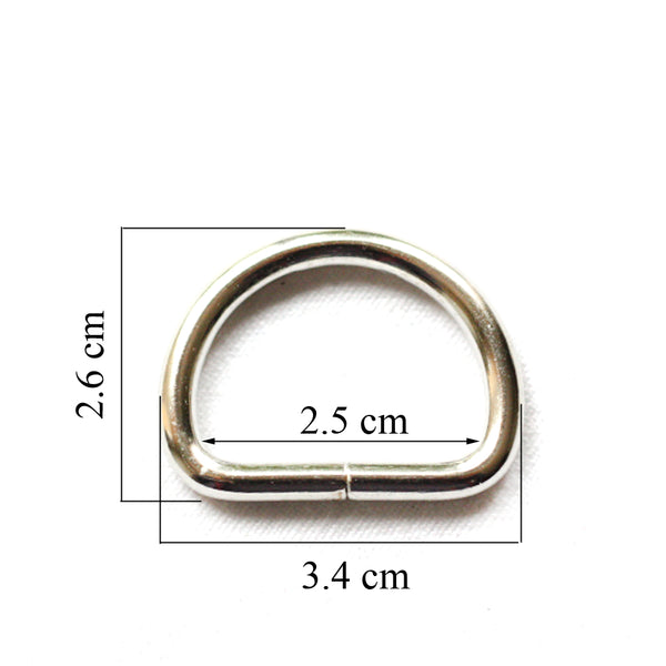 Lot 10 anneau argent intérieur 25 mm pour sac à main