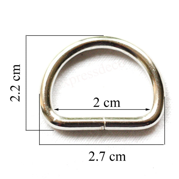 Lot 10 anneau argent intérieur 20 mm pour sac à main