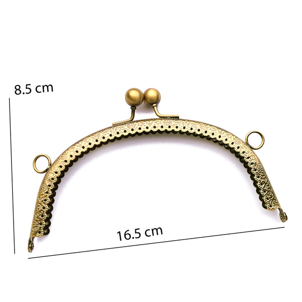 Fermoir en métal pour porte-monnaies ou sacs L 16.5 cm coloris bronze