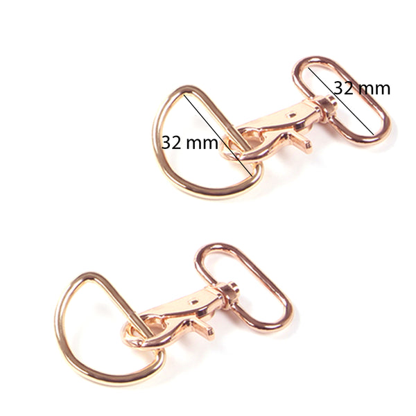 Lot de 2 nécessaires à bandoulière or rose intérieur 32 mm pour sac à main