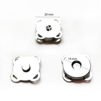 10 Boutons Pression Fermoir Aimanté diam 18 mm argent