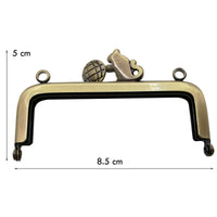 Fermoir en métal pour confectionner porte-monnaies ou sacs laiton brillant