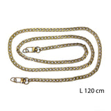 Chaine 120 cm bronze bandouliere avec mousquetons