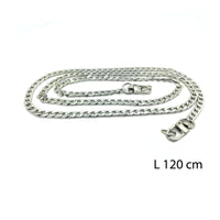 Chaine 120 cm argent bandouliere avec mousquetons