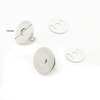 10 boutons pression fermoir aimanté diam 14 mm argent